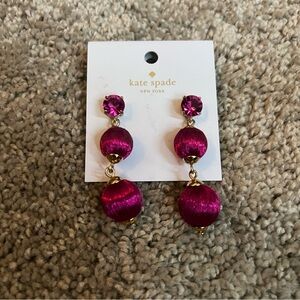Kate Spade Fuchsia and Gold Statement Earrings